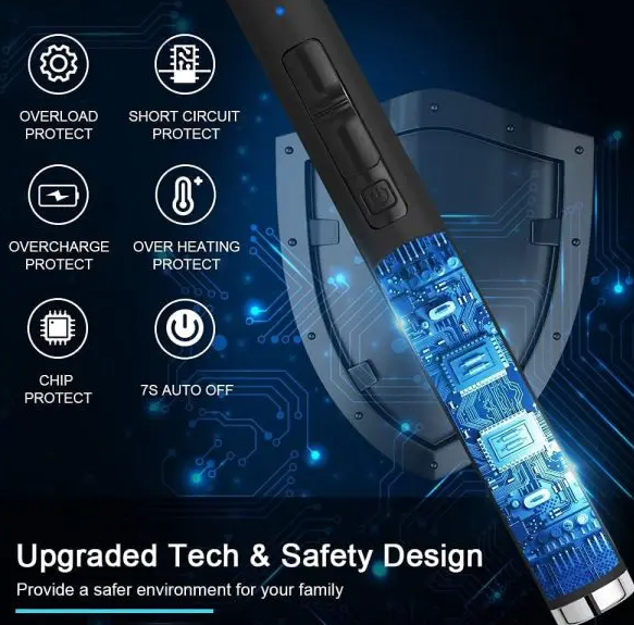 Kitchen Electric USB Windproof Lighter – Rechargeable Flameless Arc Lighter for Gas Stove, Candle & BBQ Use